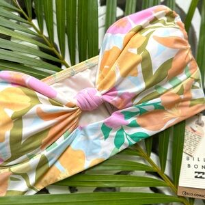 ☀️🌸 BILLABONG 🌸☀️ Sweet Aloha Knotted Bandeau Bikini Swim Top